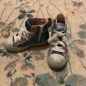 Girls Skechers Twinkle Toe Unicorn Wings high top light up sneakers, 10.5